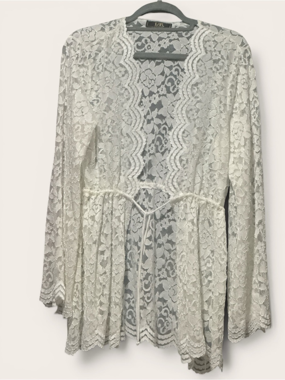 NWOT L&B Cream Lace Floral Overlay OneSize